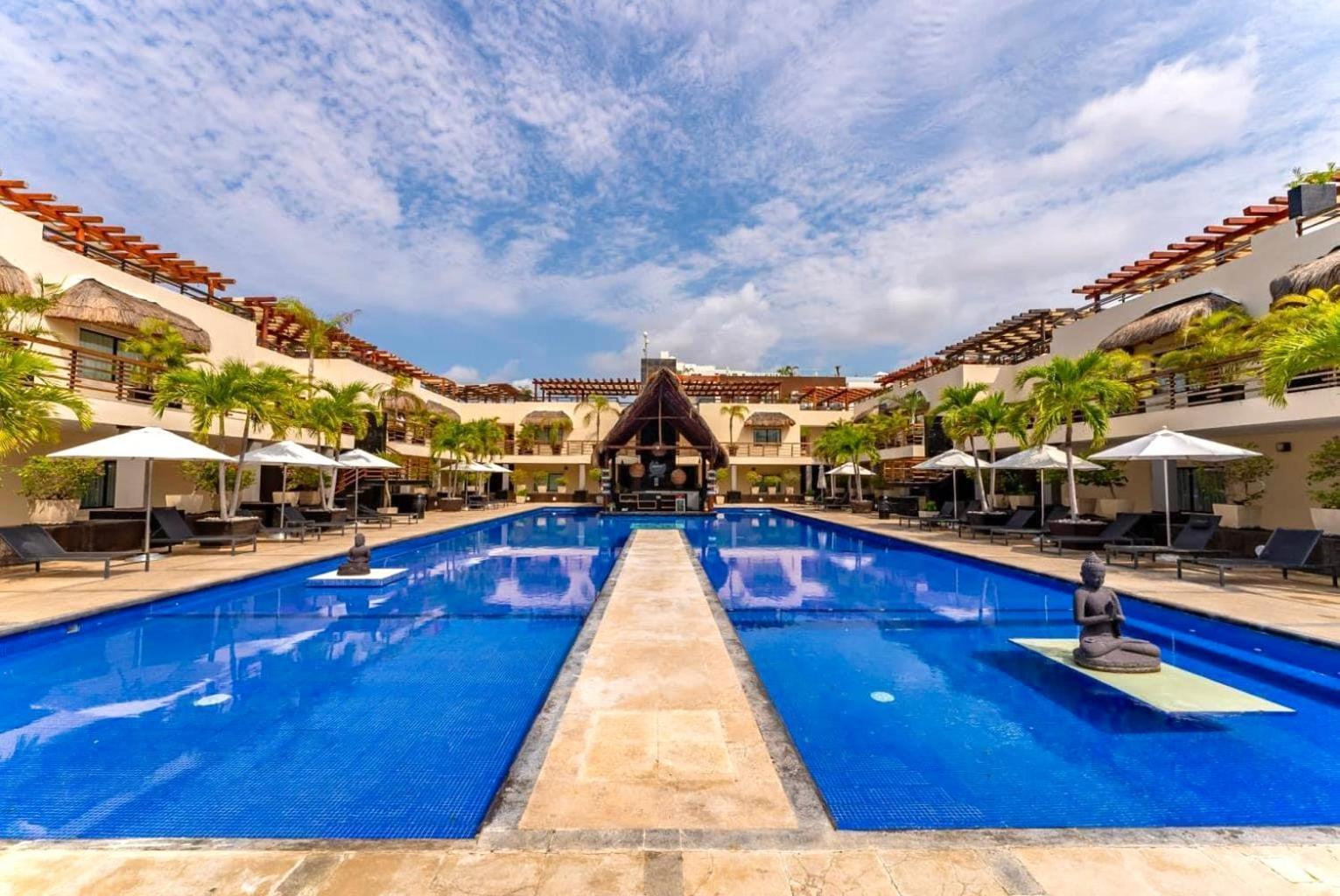 Апартаменты Departamento En Aldea Thai Con Terraza, Vista Al Mar Y Alberca Privada, Para 8 Personas Плая-дель-Кармен Экстерьер фото